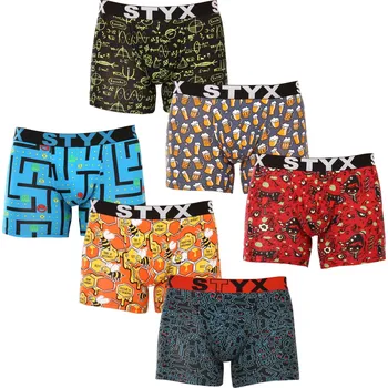 Boxerky 6PACK pánské boxerky Styx long art sportovní guma vícebarevné (6U12697124) L Možnost vrácení zboží ZDARMA do 120 dnů!