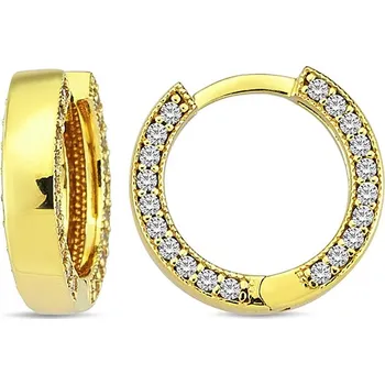 Náušnice Lillian Vassago Zlaté kroužkové náušnice zdobené zirkony 1,4 cm LLV98-GER071Y