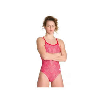 Dámské plavky ARENA DÁMSKÉ PLAVKY Kikko Light Drop Back Maxlife, červená-multi červená, 36 EU