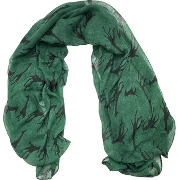Šátek Šátek s žirafami zelený