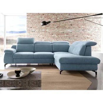 Sedací souprava Rozkládací rohová sedačka CORAL světle modrá