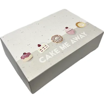 Papírová krabice bílá s potiskem 31x22x8 cm