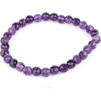 Náramek Náramek ametyst kuličky facet brus QEX 6mm