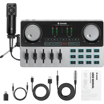Cizojazyčná kniha DONNER Podcard All-in-One Podcast Equipment Bundle