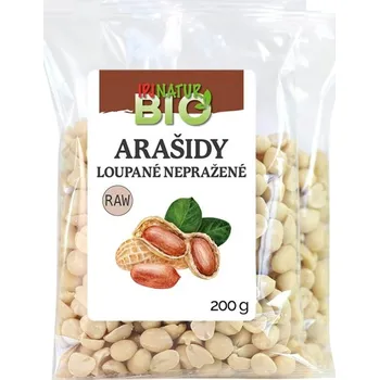 Sušená potravina IPJ NATUR s.r.o. Arašídy loupané nepražené BIO RAW 200g IPJ NATUR 5525