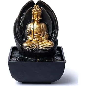 VODNÍ FONTÁNA BUDDHA V OBJETÍ VODY13.3x13.3x17.5 CM