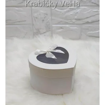 Dárková krabička Dárková krabička Flower srdce s průhledným víkem 13x12x8 cm