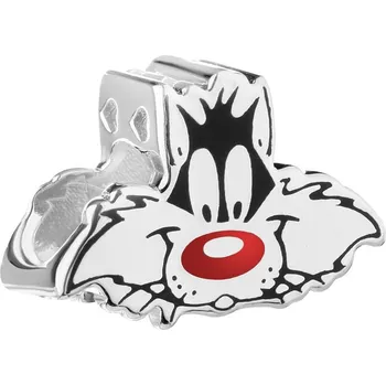 Přívěsek Stříbrný přívěsek beads s emailem - Looney Tunes, Sylvester, Warner Bros. Discovery - WB538-5417