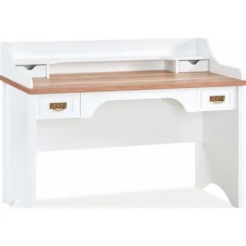 Psací stůl Psací stůl s nástavcem Lovely - bílá/ořech