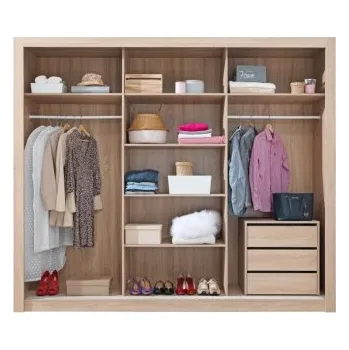 Šatní skříň Šatní skříň Angelika s posuvnými dveřmi a kontejnerem I - dub sonoma