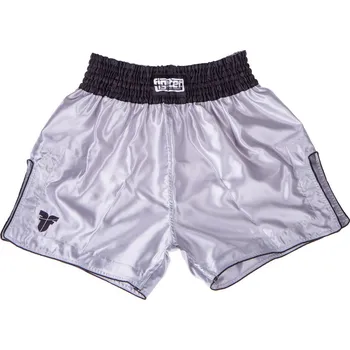 Pánské kalhoty Thai trenky Fighter Bangkok Plain - stříbrná/černá, FP09 XL