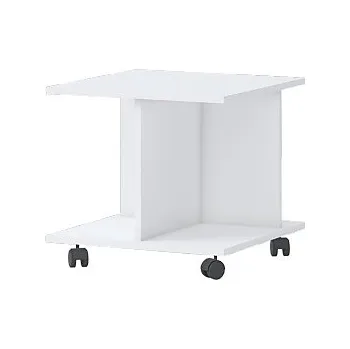 Konferenční stolek Malý pojízdný stolek Sloane - bílá