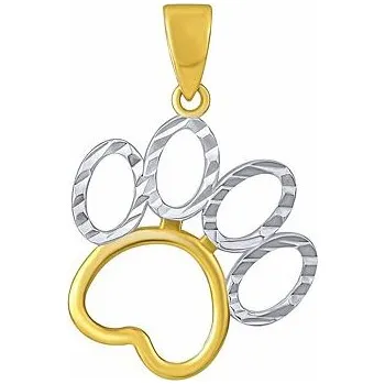 Přívěsek Zlatý přívěsek TLAPKA Chase z bílého a žlutého zlata FNN22316PGYW