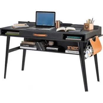 Psací stůl Velký psací stůl Nebula - šedá/černá