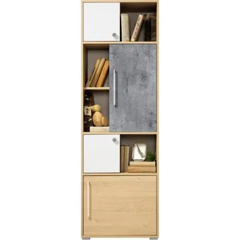 Knihovna Studentská knihovna Barney - dub/šedá/bílá