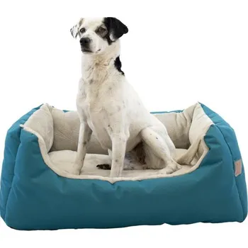 Pelíšek pro psa Pelech obdélník Rina petrolejová/šedá 60x40cm