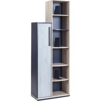 Knihovna Moderní knihovna Lincoln - dub/dub modrý/tmavě modrá