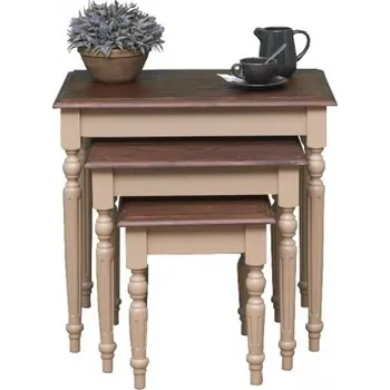 Konferenční stolek Set odkládacích stolků Percy 80 - béžová/hnědá