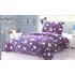 Povlečení Povlečení mikroplyš hvězdy fialové 140 x 200, 70 x 90 cm zipový uzávěr