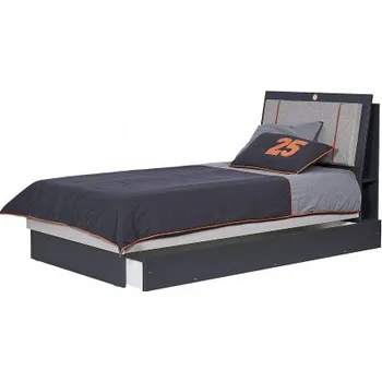 Postel Studentská postel 100x200 s úložným prostorem Thor - béžová/černá/šedá