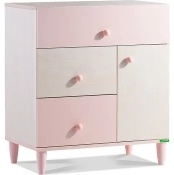 Komoda Kombinovaná komoda Chere - bříza/růžová
