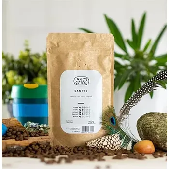Káva Santos Brazílie 250g zrnková káva 100% Arabika (Zrnková káva)