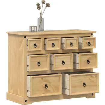 Úložný box Komoda Corona 101 x 45 x 82 cm masivní borové dřevo Hnědá 4005678