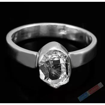 Prsten Stříbrný prsten (Ag 925/1000) s křišťálem Herkimer QA, vel. kamene cca 10 x 8 mm, POUZE VELIKOST 56/57, RARITA (KRH7873R)