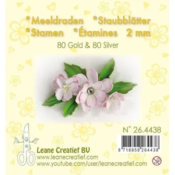 Výtvarná sada LEANE Pestíky do kvítků - zlaté,stříbrné 160 ks