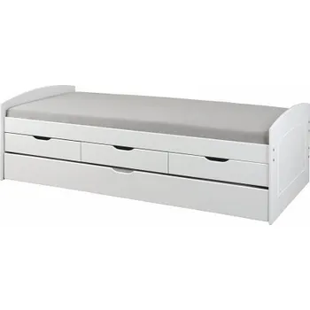 Postel Postel z masivu 90x200cm s přistýlkou a úložným prostorem II Edith - bílá