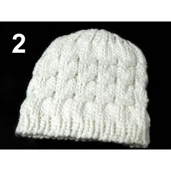 Pokrývka hlavy OSTATNÍ Čepice zimní pletená dámská / dívčí bílá