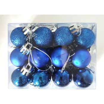 Vánoční ozdoba Ozdoby v krabičce, MODRÉ, 2,5 cm, 24 ks/bal.