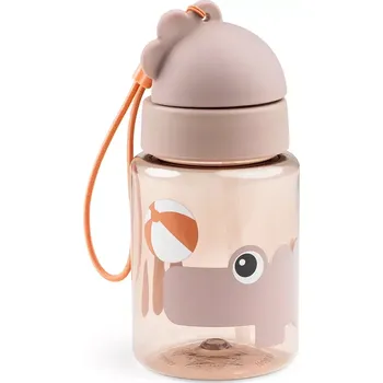 dětská jídelní sada DONE BY DEER láhev s brčkem Playground růžová