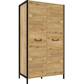 Šatní skříň Dvoudveřová šatní skříň Shelby - dub bartex/černá