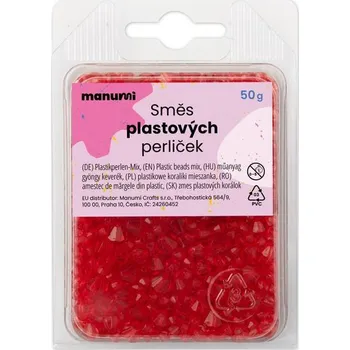 Dětské navlékací korálky Manumi broušené akrylové korálky 4 - 8 mm červené