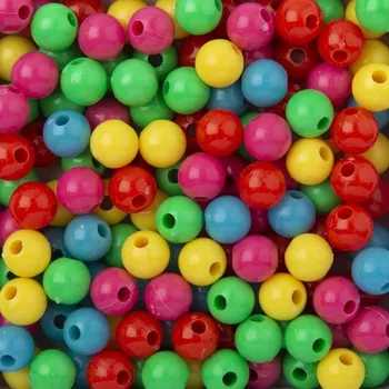 Dětské navlékací korálky Manumi plastové korálky mix barevných kuliček 10 mm