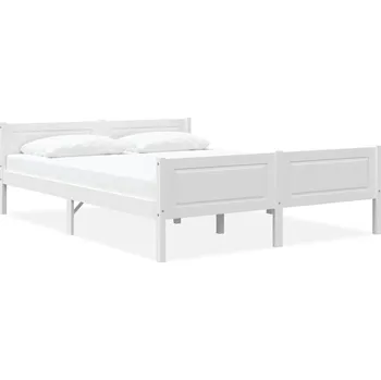 Postel vidaXL Marketos Rám postele masivní borové dřevo bílý 160 x 200 cm