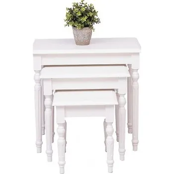 Konferenční stolek Set odkládacích stolků Percy 80 - bílá