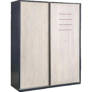 Šatní skříň Velká šatní skříň s posuvnými dveřmi Lincoln - dub/modrá