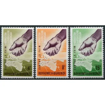 Poštovní známka (1963) MiNr. 48 - 50 A ** - Burundi - Bojujte proti hladu