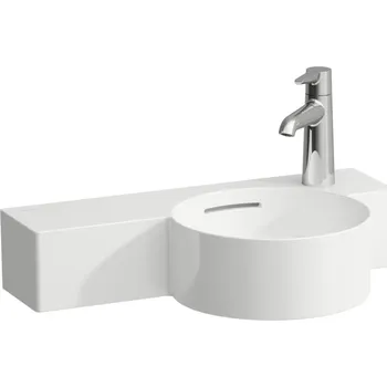 LAUFEN Laufen, kulaté umývátko s odkládací plochou vlevo, H8152840008121 Varianta: Bílá LCC (Laufen Clean Coat)