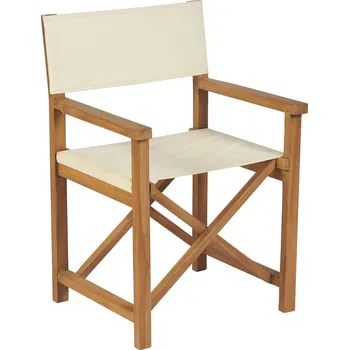 Zahradní nábytek vidaXL Marketos Skládací režisérská židle masivní akácie krémové bílé