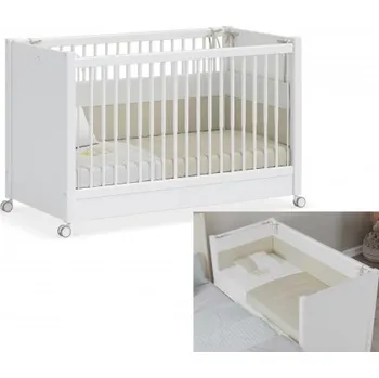 Dětská postýlka Dětská postýlka 2v1 60x120 s kolečky Azirka - bílá