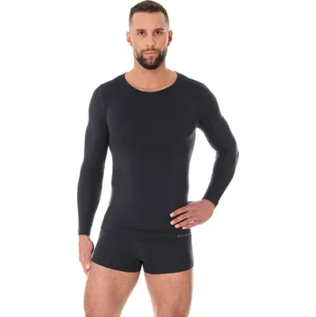 Pánské tričko Brubeck pánské tričko s dlouhým rukávem Comfort wool Barva: Grafitová, Velikost: XXL