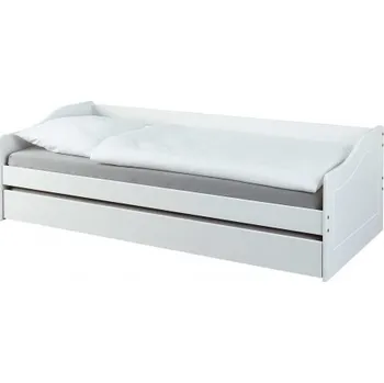 Postel Válenda z masivu 90x200cm s přistýlkou Tulip - bílá