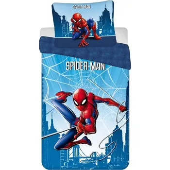 Povlečení Jerry Fabrics Povlečení Spiderman Blue 04 140 x 200, 70 x 90 cm zipový uzávěr
