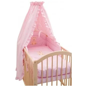 Povlečení Dětské povlečeni do postýlky čtyřdílné Béďa - růžové