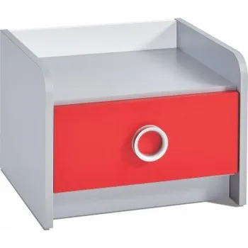 Noční stolek Dětský noční stolek Grand Prix - šedá/červená