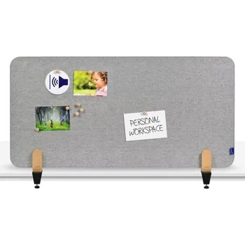 Kancelářský nábytek Nástěnková stolní dělicí přepážka 60 x 120 cm se svorkou, šedá
