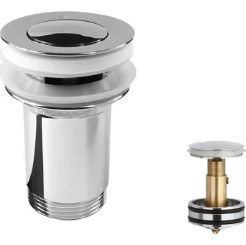 Sifon Mereo Výpusť uzavírací se sítkem CLIC-CLAC ø 5/4" celokovová chromovaná s přepadem, vytahovací CH05V